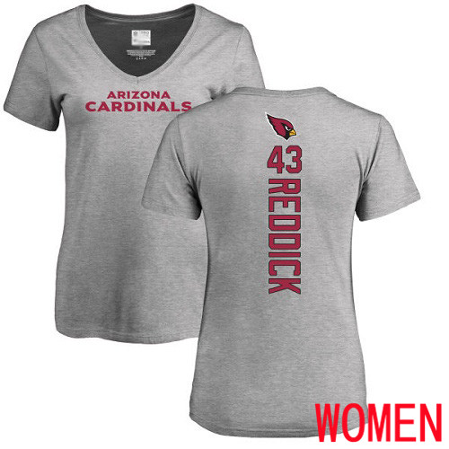 Arizona Cardinals Ash Women Haason Reddick Backer V-Neck NFL Football #43 T Shirt